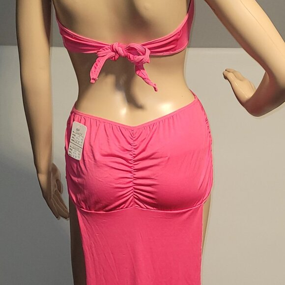 Sexy Women Pink Long Classy Dress Mermaid Club Style Small SL6074 - Picture 8 of 9